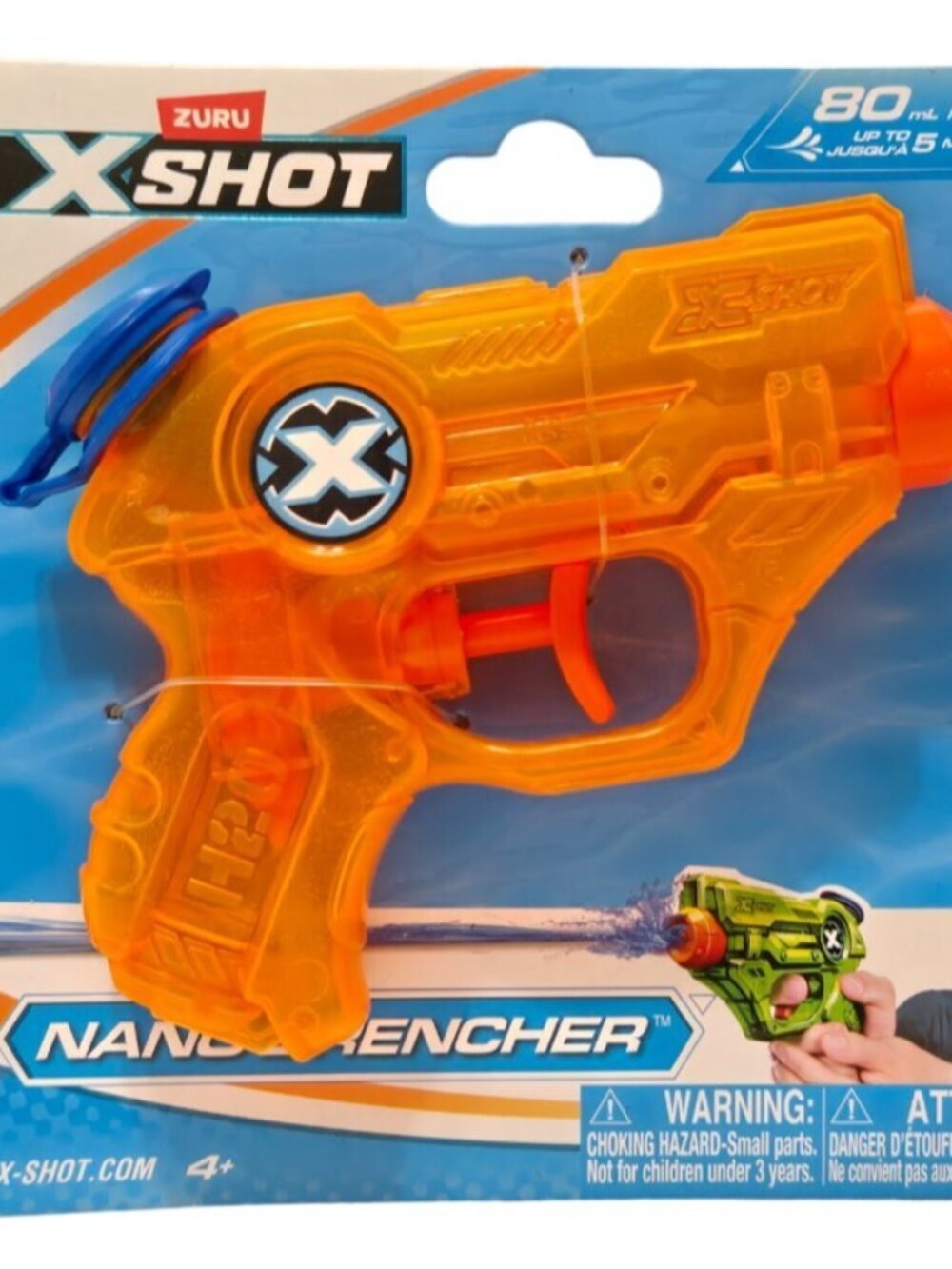 ZURU X-Shot Nano Drencher Orange 80ml 16ft Range Water Blaster Gun  New Sealed
